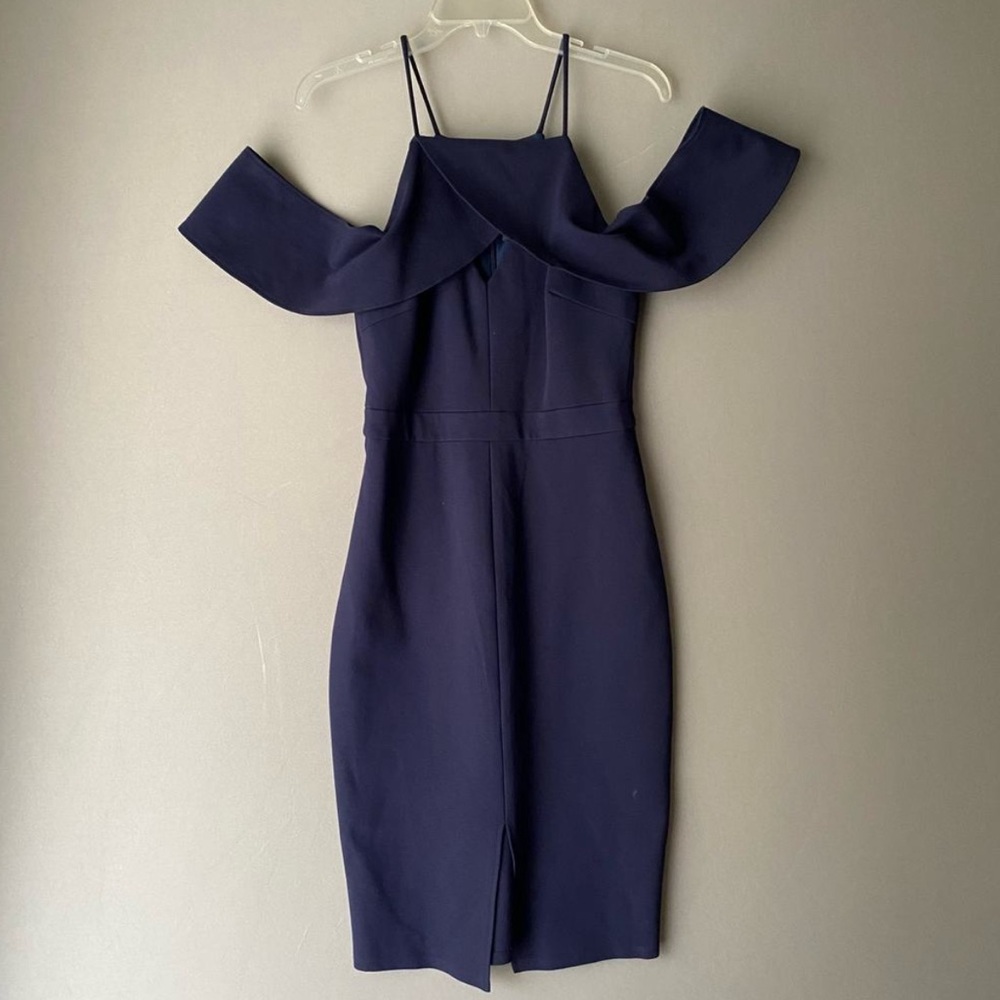 Adelyn Rae One Shoulder Navy Dress